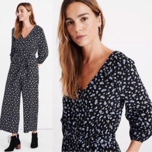 Madewell Ruffle-Sleeve Tie-Waist Jumpsuit In Baby's Breath
